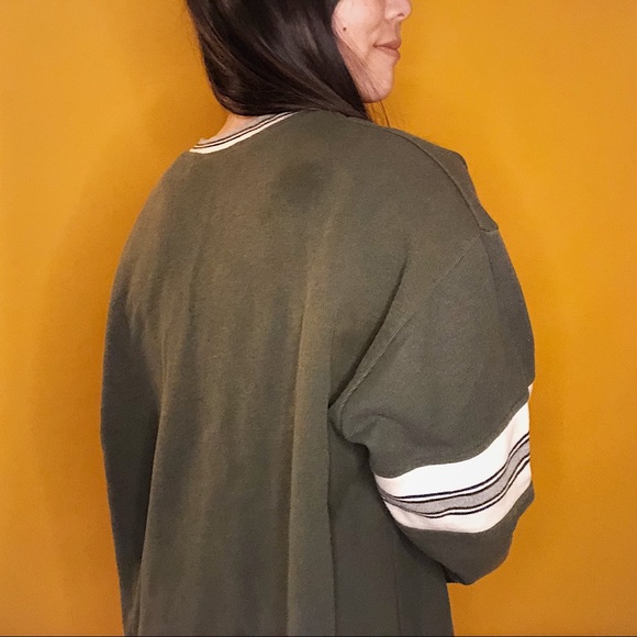 🌟SOLD🌟Green striped utility sweater | Size XL - Picture 3 of 5